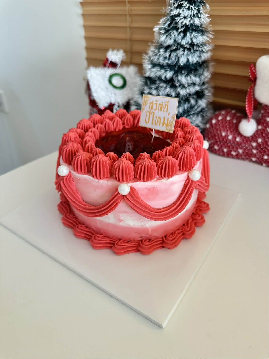 Red Velvet Christmas Cake / เค้กคริสต์มาสสีแดง