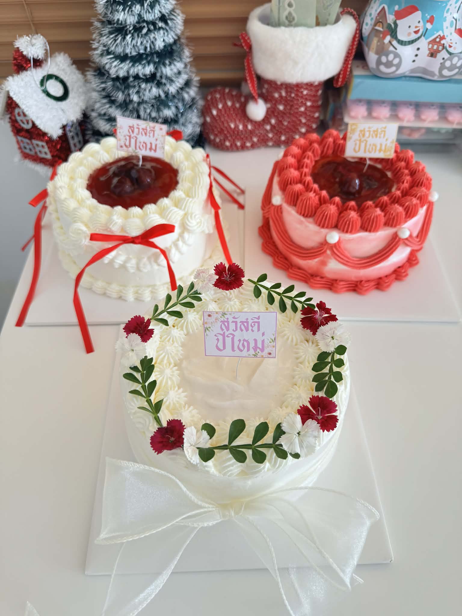 Christmas White Cake / เค้กคริสต์มาสสีขาว